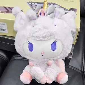Plush Unicorn Toy with Purple and Pink Accents